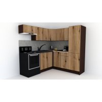 Bucatarie de Colt GENA NEW 10 DR. 190-200, Fara Corp de Cuptor, Wenge / Decor K365